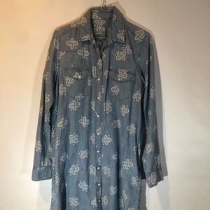 Gap chambray tube dress w/pockets Small